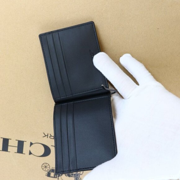 NWT COACH SLIM MONEY CLIP BILLFOLD WALLET IN SIGNATURE CANVAS CY059 QBNRX - Picture 4 of 5